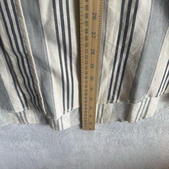 Vtg Wrangler Brushpopper Mens Shirt Western Striped Pearl Snap 17.5-35 Long Tail - Picture 6 of 7